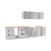 Кухонный гарнитур Junona Line 300 см светло-серый глянец со столешницей