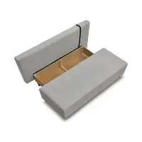 Sofá de tres plazas Sun con función de cama y contenedor gris