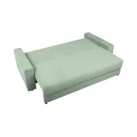 Sofá de tres plazas Garcia convertible con contenedor de terciopelo menta