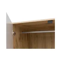 Armario de dos puertas Zele 90 cm con cajón roble wotan/blanco brillo