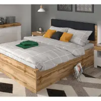 Łóżko Tetrix 160x200 ze stelażem i pojemnikiem dąb wotan