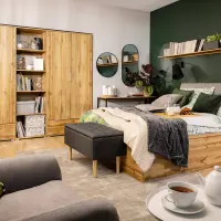 Cama Zele 140x200 roble wotan