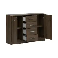 Cómoda Nepo Plus 119 cm con 2 puertas y 4 cajones roble noble