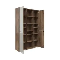 Estantería Nevada A 122 cm con 2 puertas y estantes roble flagstaff oscuro