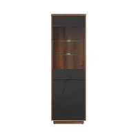 Vitrina Forn 64 cm con 2 puertas roble delano oscuro/negro mate