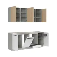 Kitchen set Milino Small 210 cm white/oak with worktop