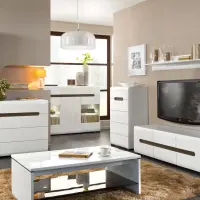 Estante de pared Azteca Trio 105 cm blanco brillo