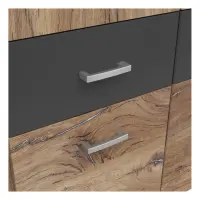 Armario de cuatro puertas Brando-4 181 cm con cajones roble flagstaff oscuro