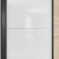 Armario de puertas correderas Tetrix 153 cm roble sonoma/blanco brillo