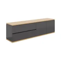 Mueble RTV Yamael 184 cm con 2 puertas y 2 cajones grafito
