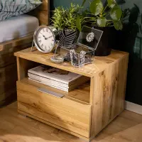 Mesita de noche Zele 50 cm con cajón roble wotan