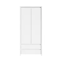 Armario de dos puertas Kaspian 90 cm con cajones blanco