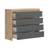 Cómoda Larios 105 cm con 4 cajones roble artisan/matera