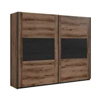 Armario de puertas correderas Kassel 270 guardarropa roble monastery/negro