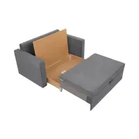 Sofá de dos plazas Bunio III convertible con arcón gris