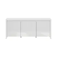 Szafka RTV Larios 143 cm z 3 drzwiami biały/biały połysk