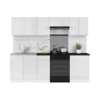 Кухонный гарнитур Junona Line 240 см белый глянец без столешницы