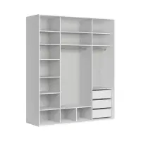 Armario de puertas correderas Flex 200 cm con espejo blanco
