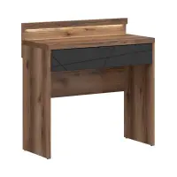 Toaletka z oświetleniem Forn 90 cm z szufladą dąb delano ciemny/czarny