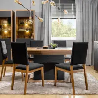 Vitrina Forn 64 cm con 2 puertas roble delano oscuro/negro mate