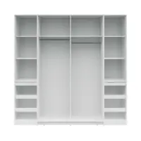 Armario de puertas correderas Fabio 215 cm con cajones blanco/grafito