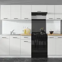 Кухонный гарнитур Junona Line 240 см меловой глянец со столешницей