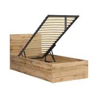 Cama Tetrix 90x200 con somier y contenedor roble wotan