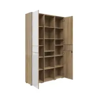 Estantería Nevada A 122 cm con 2 puertas y estantes roble riviera