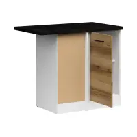 Armario bajo de cocina de rincón Junona Line izquierdo con encimera roble delano claro, con encimera ocupa un rincón de 100x60 cm