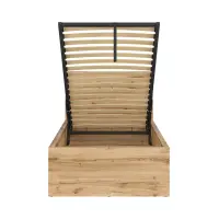 Cama Tetrix 90x200 con somier y contenedor roble wotan