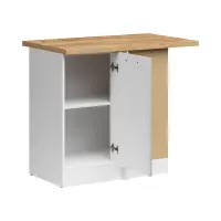 Armario de cocina bajo de esquina Junona Line derecho gris claro brillo con encimera 100x60 cm