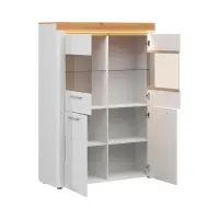 Vitrina Horton 119 cm con 4 puertas blanco brillo