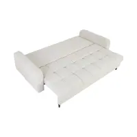 Диван тримісний Sorella розкладний з нішею для білизни шеніловий перловий