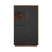 Vitrina Forn 94 cm con 3 puertas roble delano oscuro/negro mate