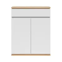 Комод Yamael 85 см з 2 дверцятами та шухлядою дуб артизан/білий