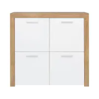 Armario Balder 104 cm de cuatro puertas roble riviera/blanco brillo