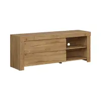 Mueble RTV Holten 156 cm con 2 cajones y estante roble waterford