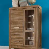 Вітрина Gent 115 см з 2 дверима та 2 шухлядами дуб стірлінг