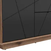 Armario de dos puertas Forn con cajones roble delano oscuro/negro mate