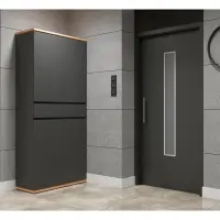 Mueble para pasillo Yamael 90 cm con 4 puertas y un cajón grafito