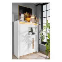 Vitrina Alameda 102 cm con 2 puertas y 2 cajones blanco brillo