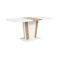 Mesa extensible Zalder 120/160x68 roble artisan/blanco