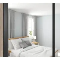 Armario de puertas correderas Tetrix 183 cm con espejo roble sonoma