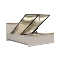 Cama Anga B 160x200 con somier y contenedor cachemira/roble mauvella