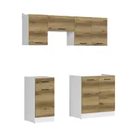 Conjunto de cocina Junona Line 180 cm roble delano claro sin encimera