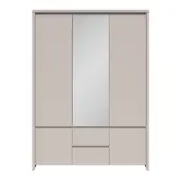 Armario de cinco puertas Kaspian 153 cm con espejo y cajones cachemira