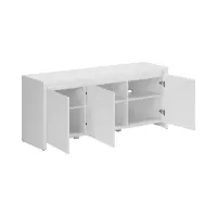 Szafka RTV Larios 143 cm z 3 drzwiami biały/biały połysk