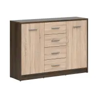 Cómoda Nepo Plus 119 cm con 2 puertas y 4 cajones roble noble/roble sonoma