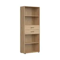 Estantería Space Office 80 cm con 2 cajones y 4 estantes roble artisan