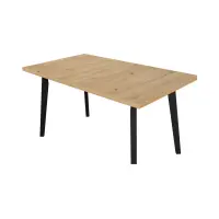 Mesa extensible rectangular Tomaz 140-180/80 roble artisan/negro